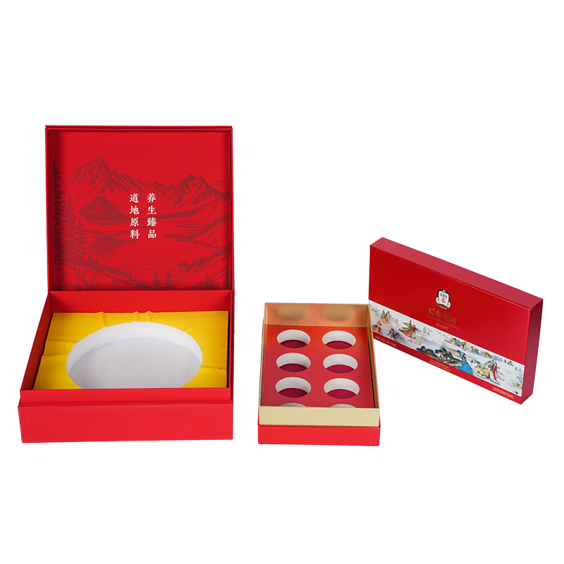 Cutie cadou cu capac de ridicare rigid cu cuib de pasăre