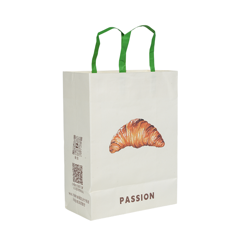 Geantă de transport pentru tort kraft/carton alb cu mâner rezistent la apă